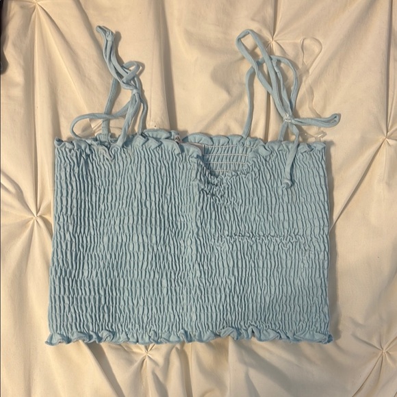 Light Blue Smocked Women's Top - Picture 1 of 1
